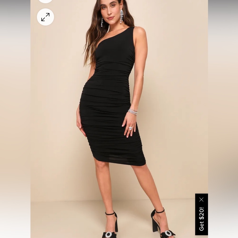Black one shoulder dress (medium) only worn once
